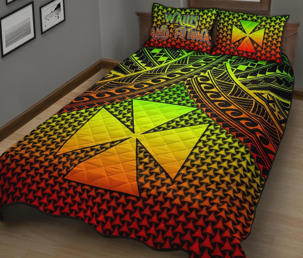 Polynesian Wallis and Futuna Quilt Bed Set - Reggae Vintage Polynesian Patterns