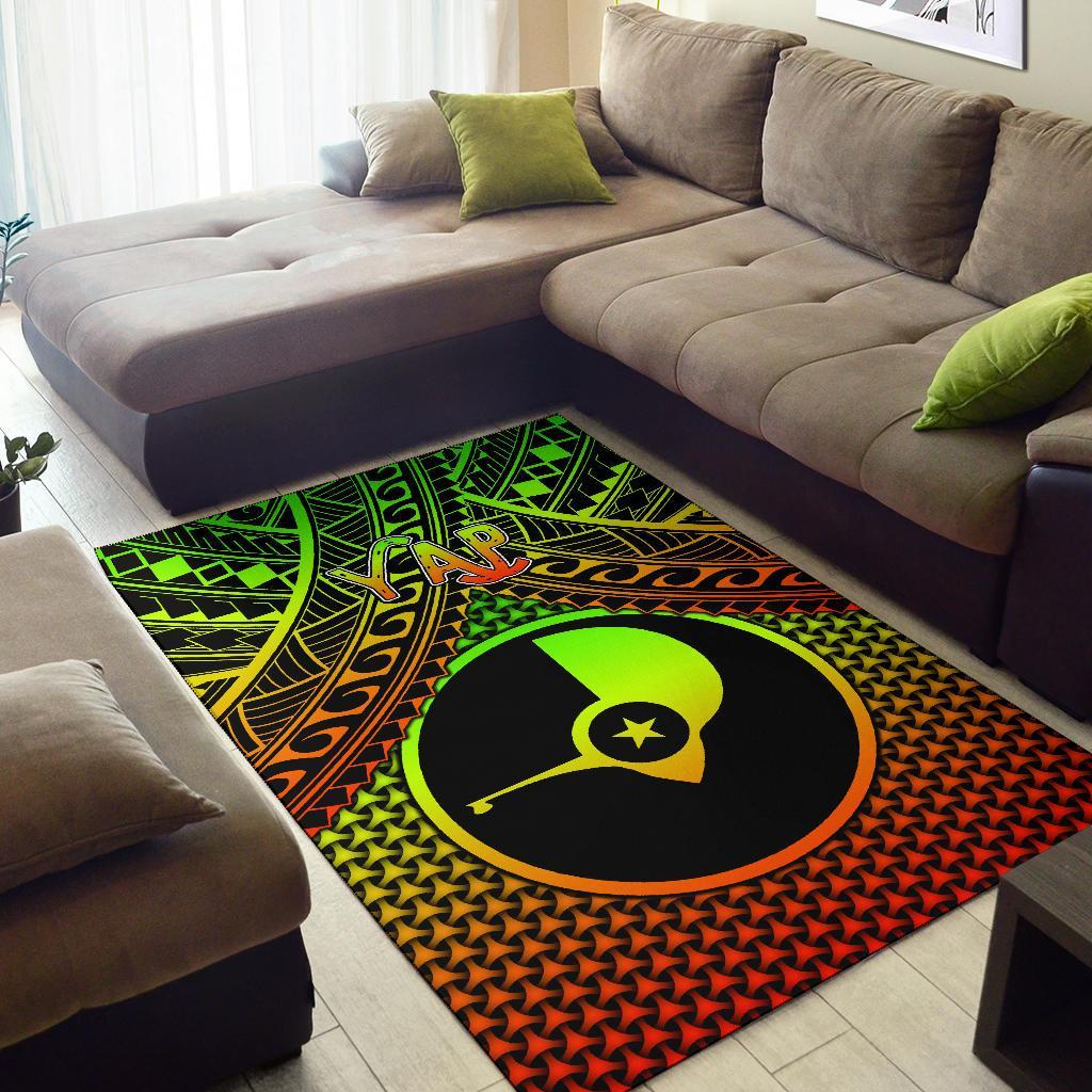 Polynesian Yap Area Rug - Reggae Vintage Polynesian Patterns