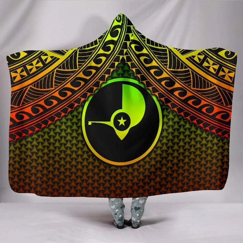 Polynesian Yap Hooded Blanket - Reggae Vintage Polynesian Patterns -BN15