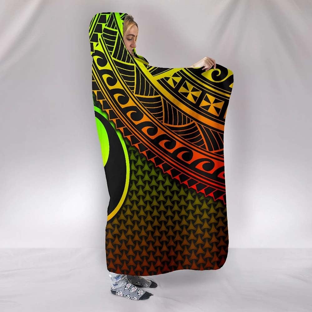 Polynesian Yap Hooded Blanket - Reggae Vintage Polynesian Patterns -BN15
