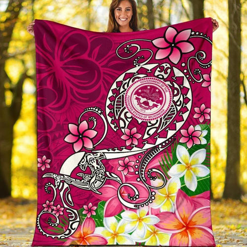 FSM Premium Blanket - Turtle Plumeria (Pink)