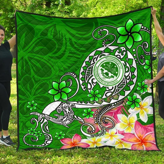 FSM Premium Quilt - Turtle Plumeria (Green)