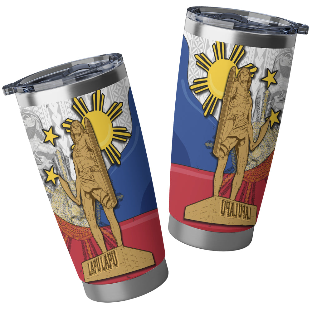 Philippines Filipinos Lapu Lapu Heroes With Sun And Flag Tribal Patterns Tumbler