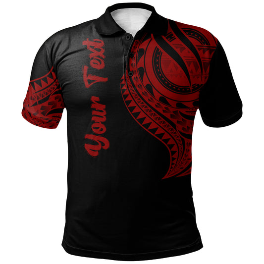 American Samoa Custom Personalised Polo Shirt - American Samoa Tatau Red Patterns