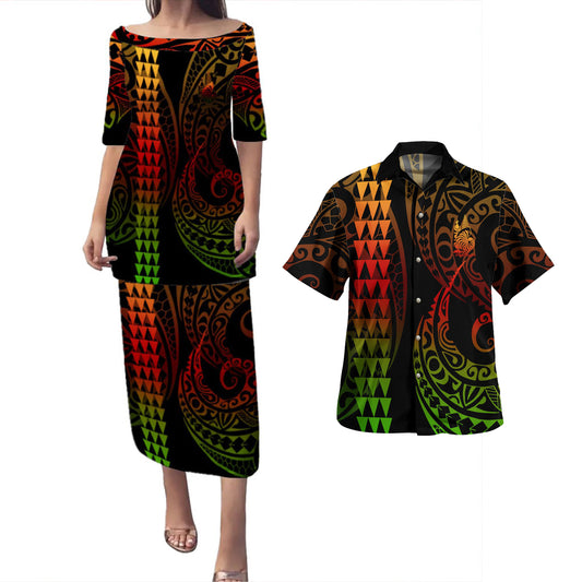 New Caledonia Combo Puletasi And Shirt Kakau Style Reggae