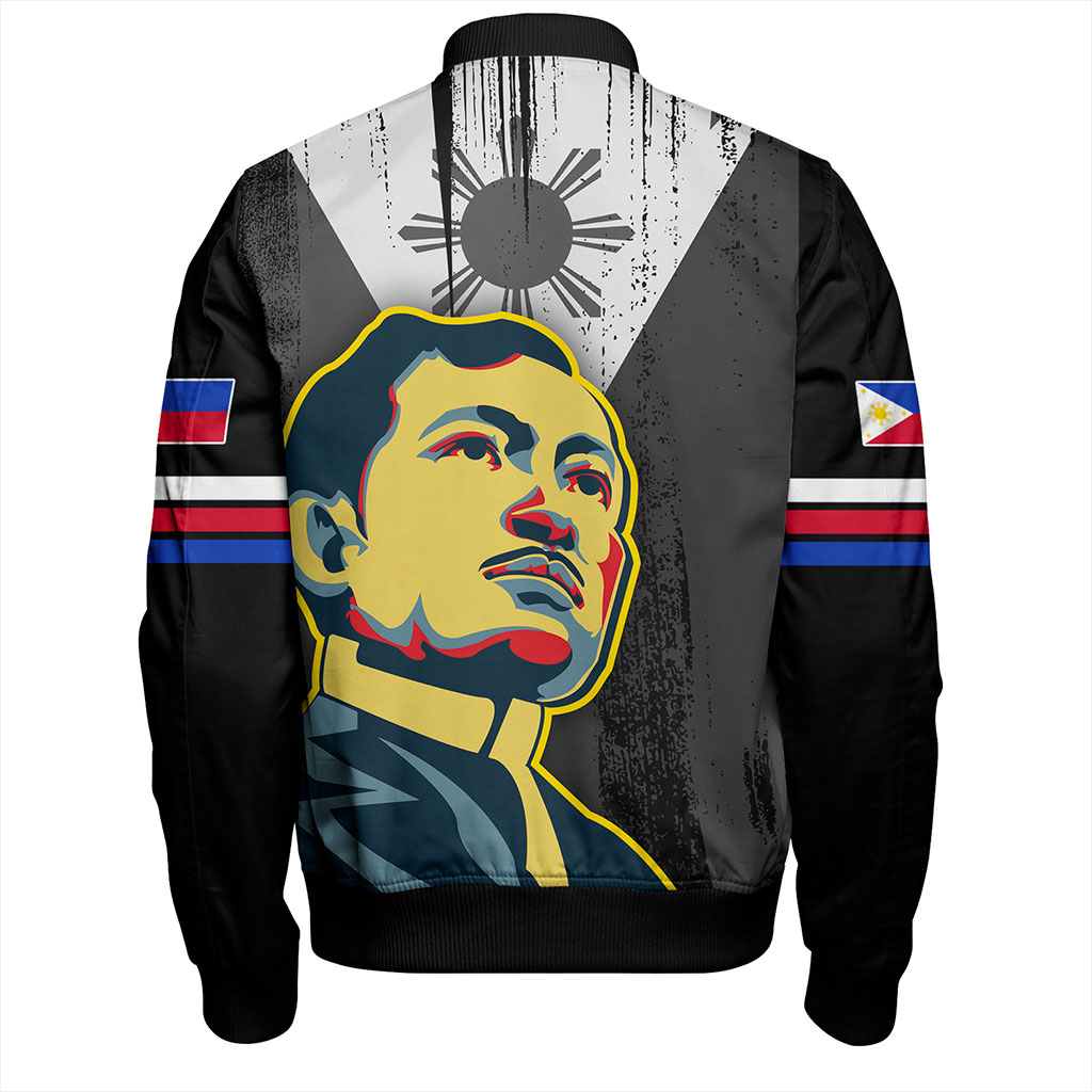 Philippines Filipinos Bomber Jacket Rizal Day Flag Grunge Style