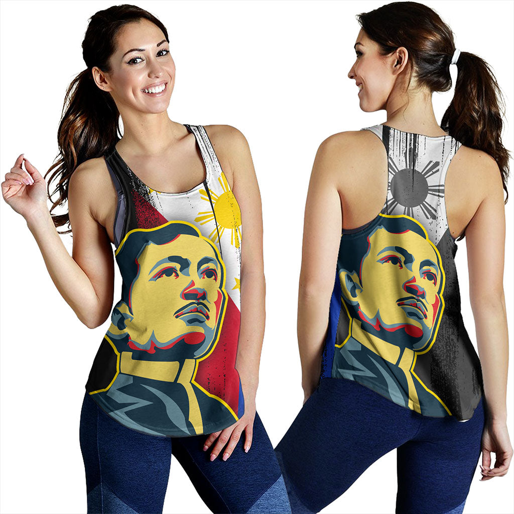 Philippines Filipinos Women Tank Rizal Day Flag Grunge Style