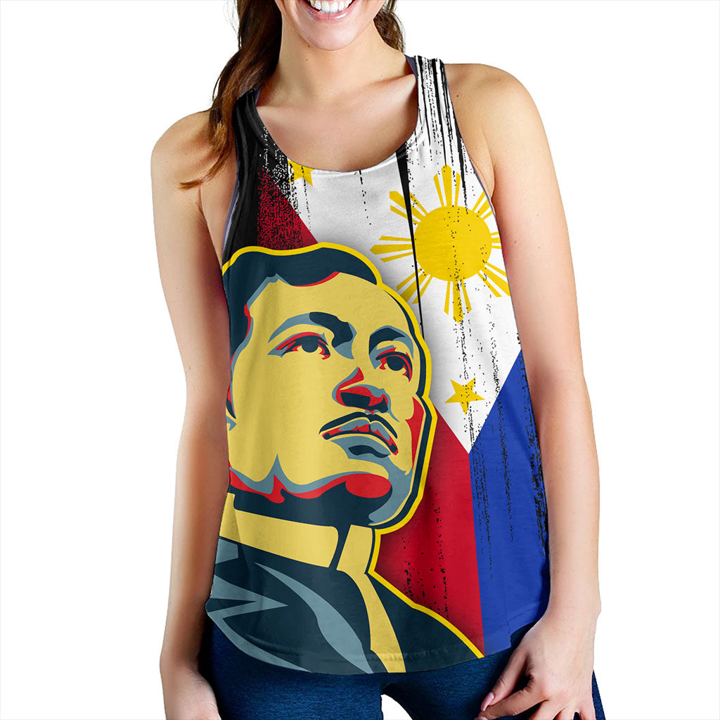Philippines Filipinos Women Tank Rizal Day Flag Grunge Style