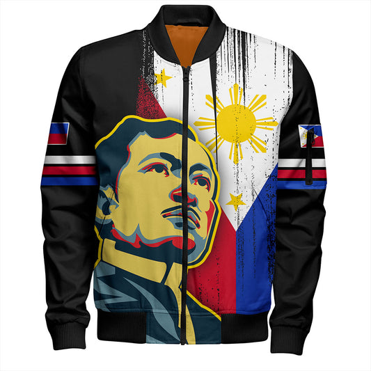 Philippines Filipinos Bomber Jacket Rizal Day Flag Grunge Style