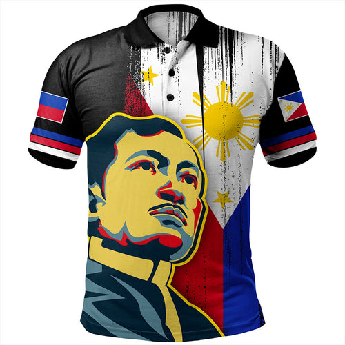 Philippines Filipinos Polo Shirt Rizal Day Flag Grunge Style