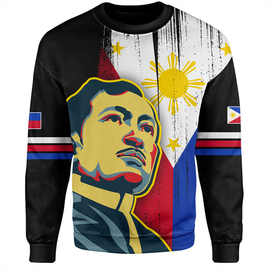 Philippines Filipinos Sweatshirt Rizal Day Flag Grunge Style
