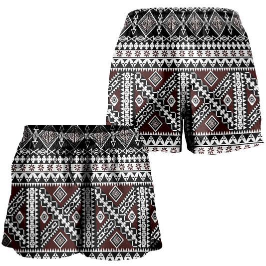 Samoa Women Shorts Polynesian Tribal Print Stripe Style
