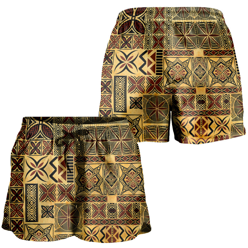 Samoa Women Shorts Tapa Design Dobby Fabric