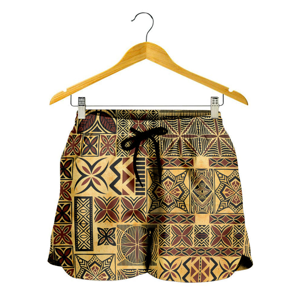 Samoa Women Shorts Tapa Design Dobby Fabric