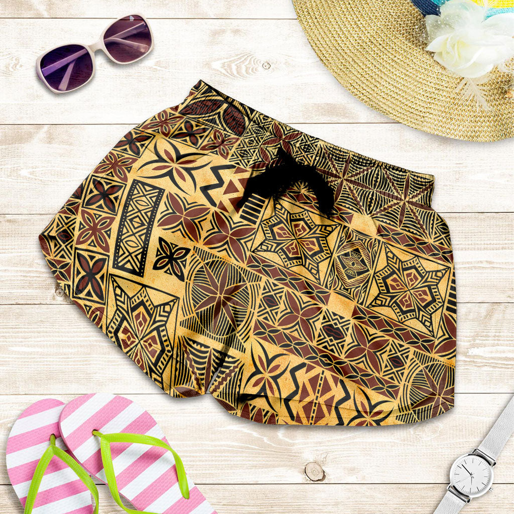 Samoa Women Shorts Tapa Design Dobby Fabric