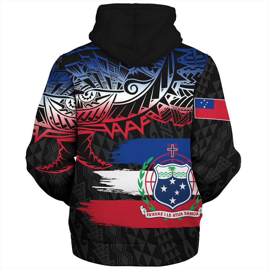 Samoa Sherpa Hoodie Tribal Polynesian Grunge Flag
