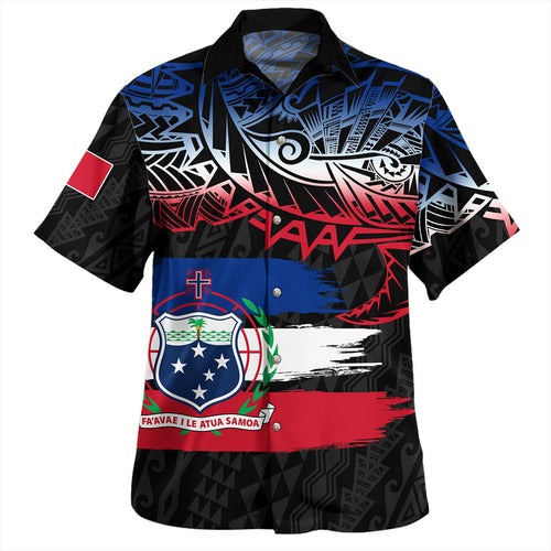 Samoa Hawaiian Shirt Tribal Polynesian Grunge Flag