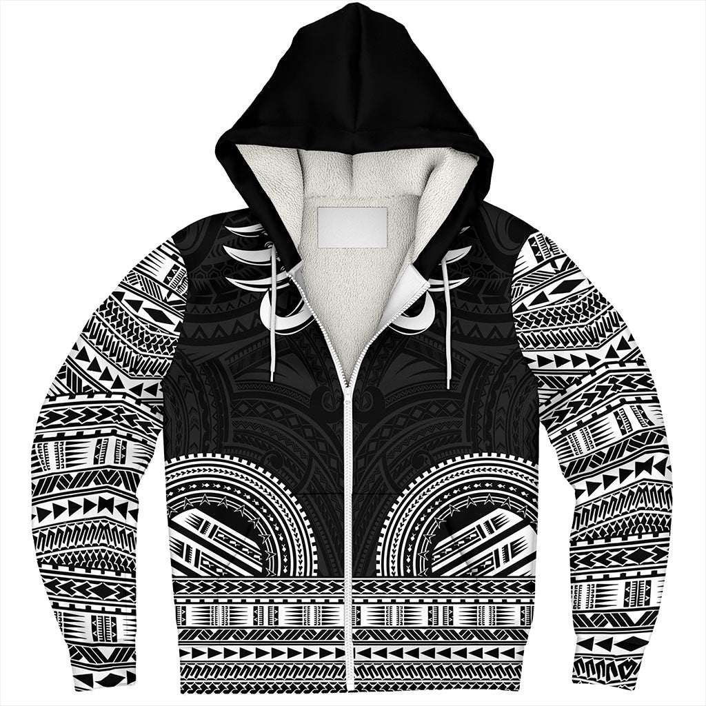 Samoa Sherpa Hoodie Ula Nifo Circle Pattern Design