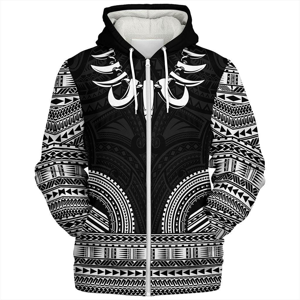 Samoa Sherpa Hoodie Ula Nifo Circle Pattern Design