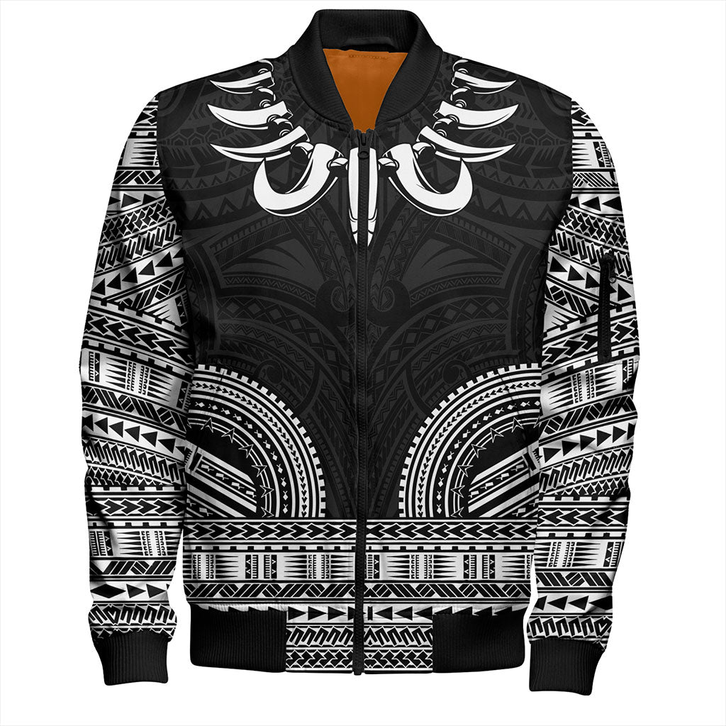 Samoa Bomber Jacket Ula Nifo Circle Pattern Design
