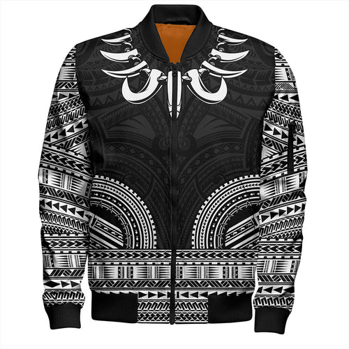 Samoa Bomber Jacket Ula Nifo Circle Pattern Design