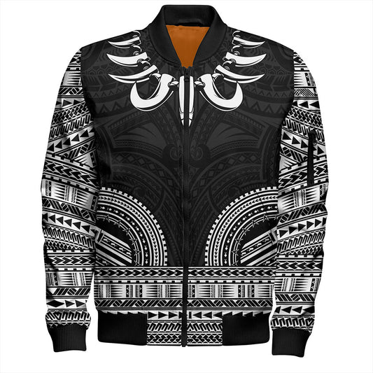 Samoa Bomber Jacket Ula Nifo Circle Pattern Design