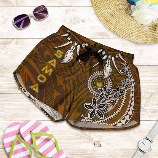 Samoa All Over Print Women Shorts - Polynesian Boar Tusk