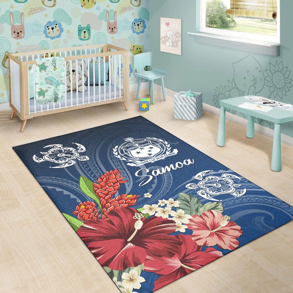 Samoa Area Rug - Flower And Turtle