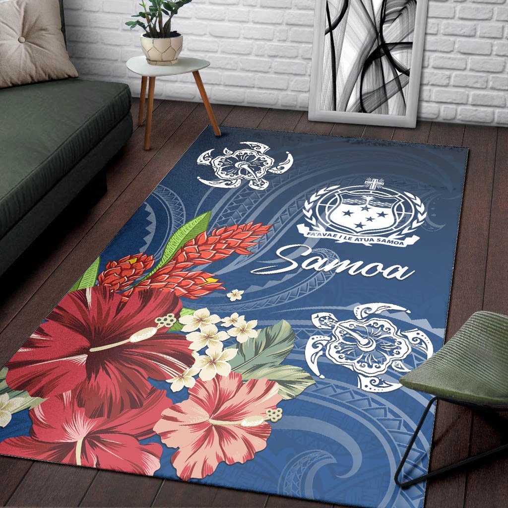 Samoa Area Rug - Flower And Turtle