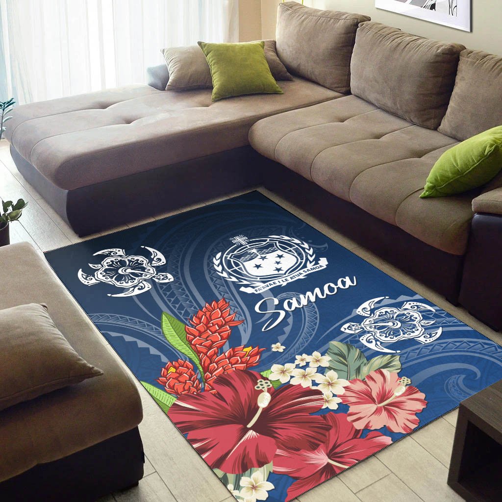 Samoa Area Rug - Flower And Turtle