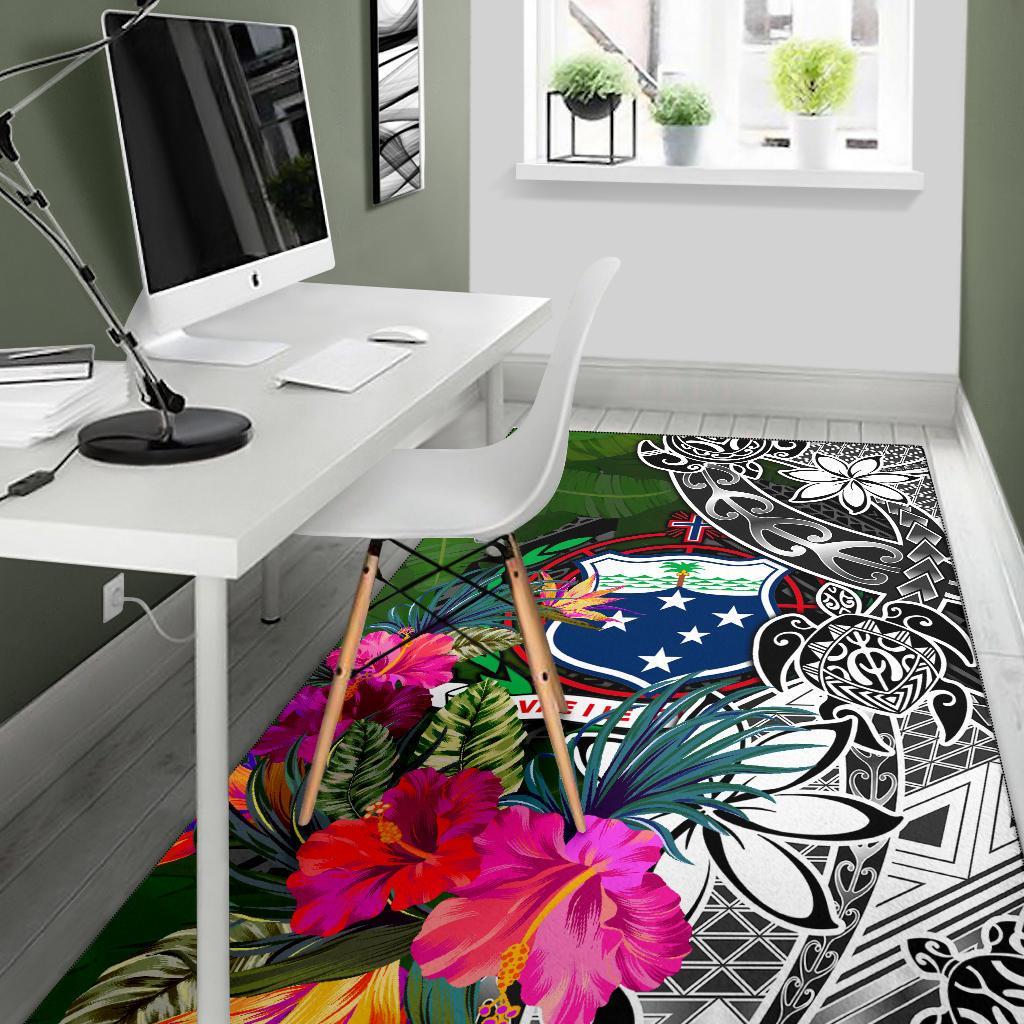 Samoa Area Rug - Turtle Plumeria Banana Leaf