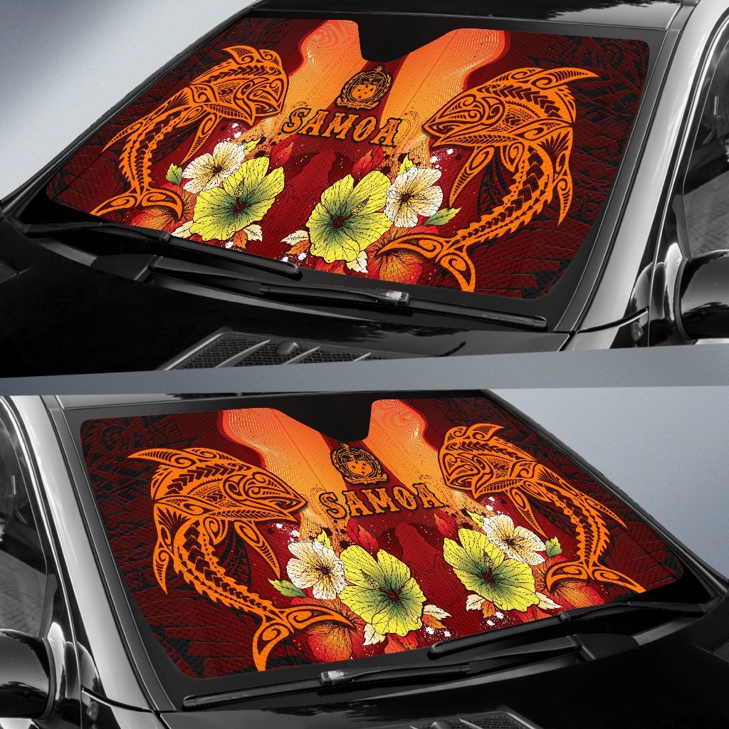 Samoa Auto Sun Shades - Tribal Tuna Fish