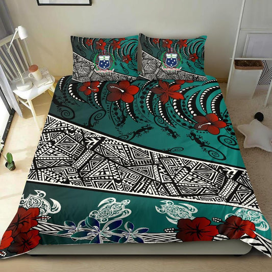 Samoa Bedding Set - Lizard And Turtle Green