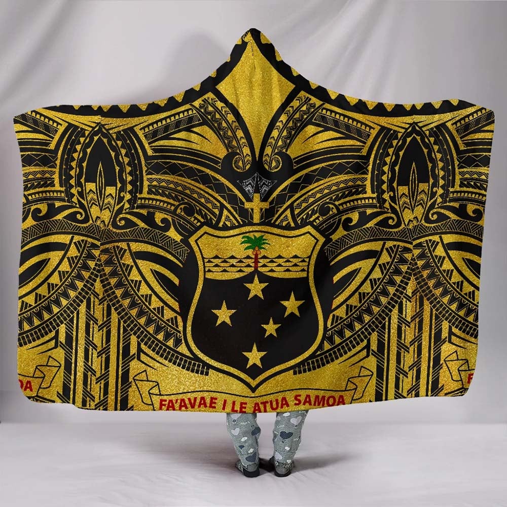 Samoa Blanket - Coat Of Arm Gold Black