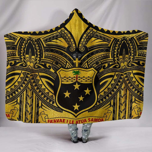 Samoa Blanket - Coat Of Arm Gold Black