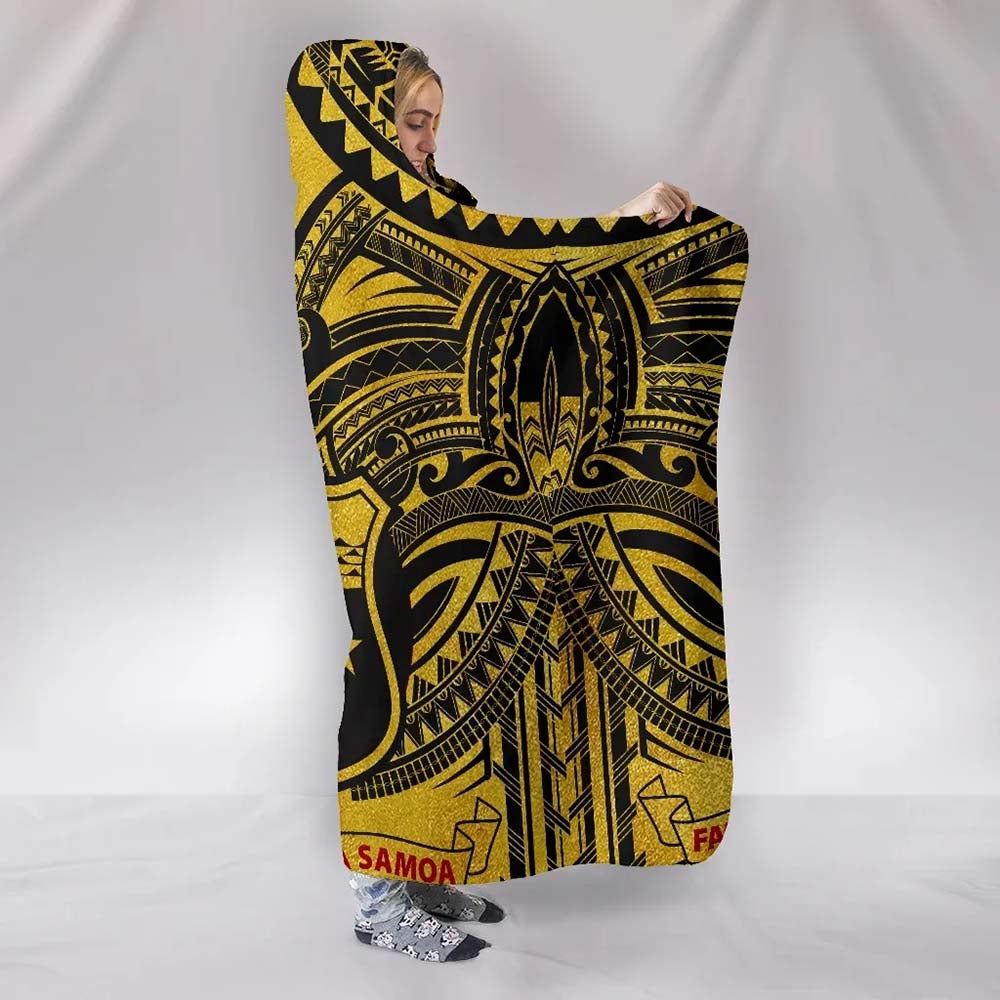 Samoa Blanket - Coat Of Arm Gold Black