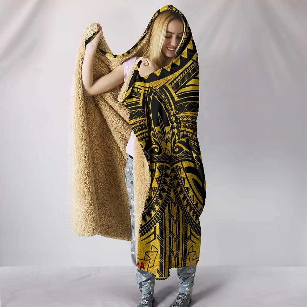 Samoa Blanket - Coat Of Arm Gold Black