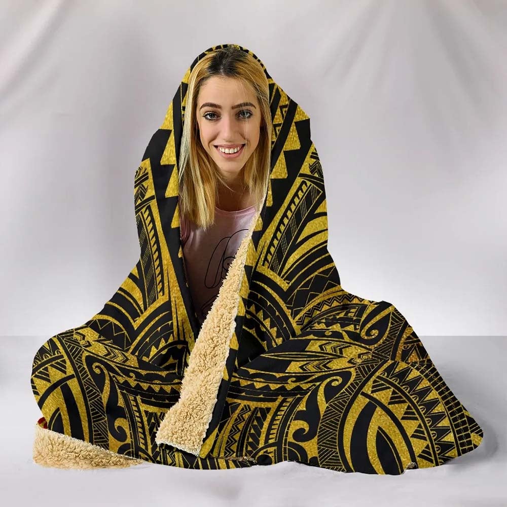 Samoa Blanket - Coat Of Arm Gold Black
