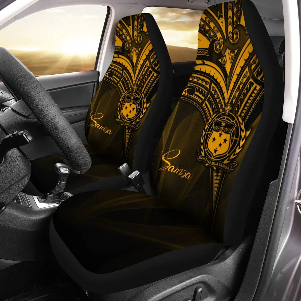 Samoa Car Seat Cover - Gold Color Cross Style