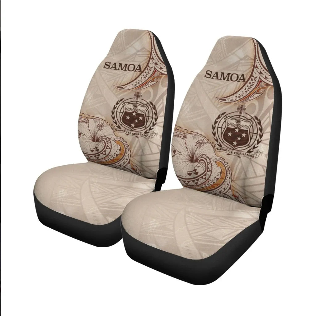 Samoa Car Seat Cover - Hibiscus Flowers Vintage Style