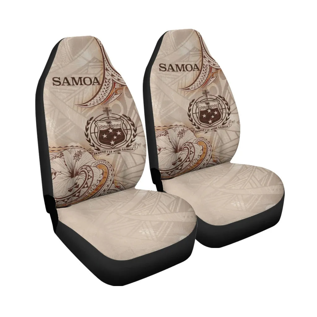Samoa Car Seat Cover - Hibiscus Flowers Vintage Style