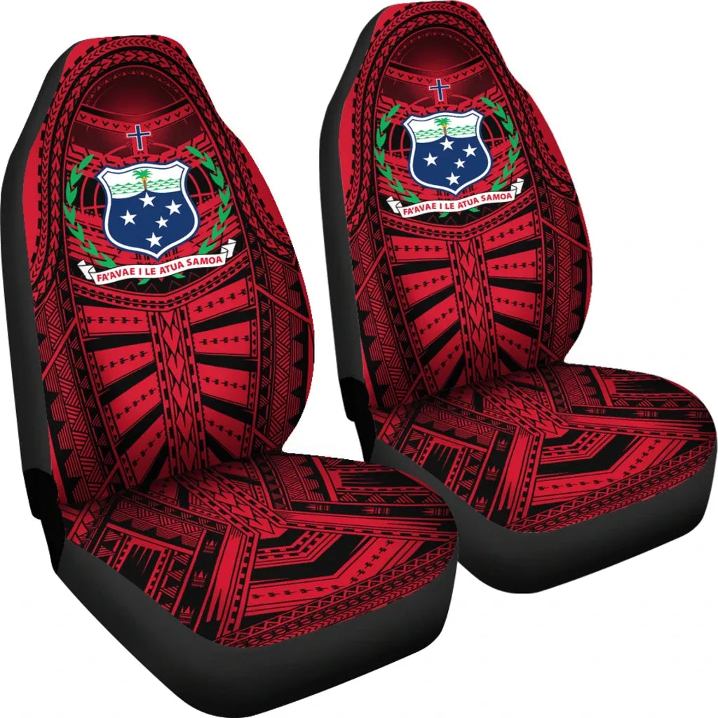 Samoa Car Seat Covers - Samoa Coat Of Arms Polynesian Multiple Red
