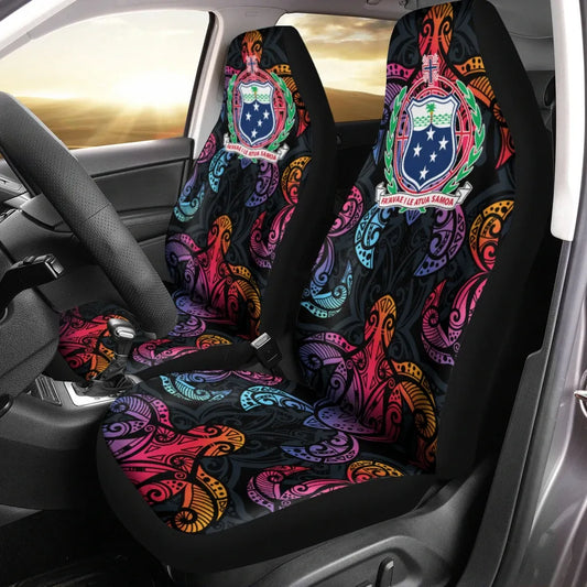 Samoa Car Seat Covers - Sea Turtle In Tribal Polynesian Style