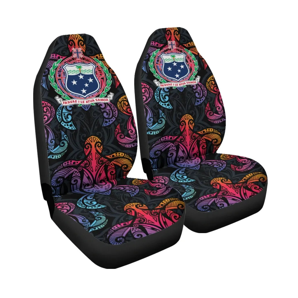 Samoa Car Seat Covers - Sea Turtle In Tribal Polynesian Style