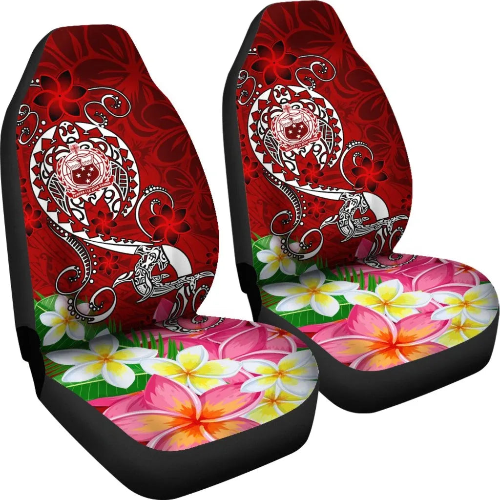 Samoa Car Seat Covers - Turtle Plumeria (Red)