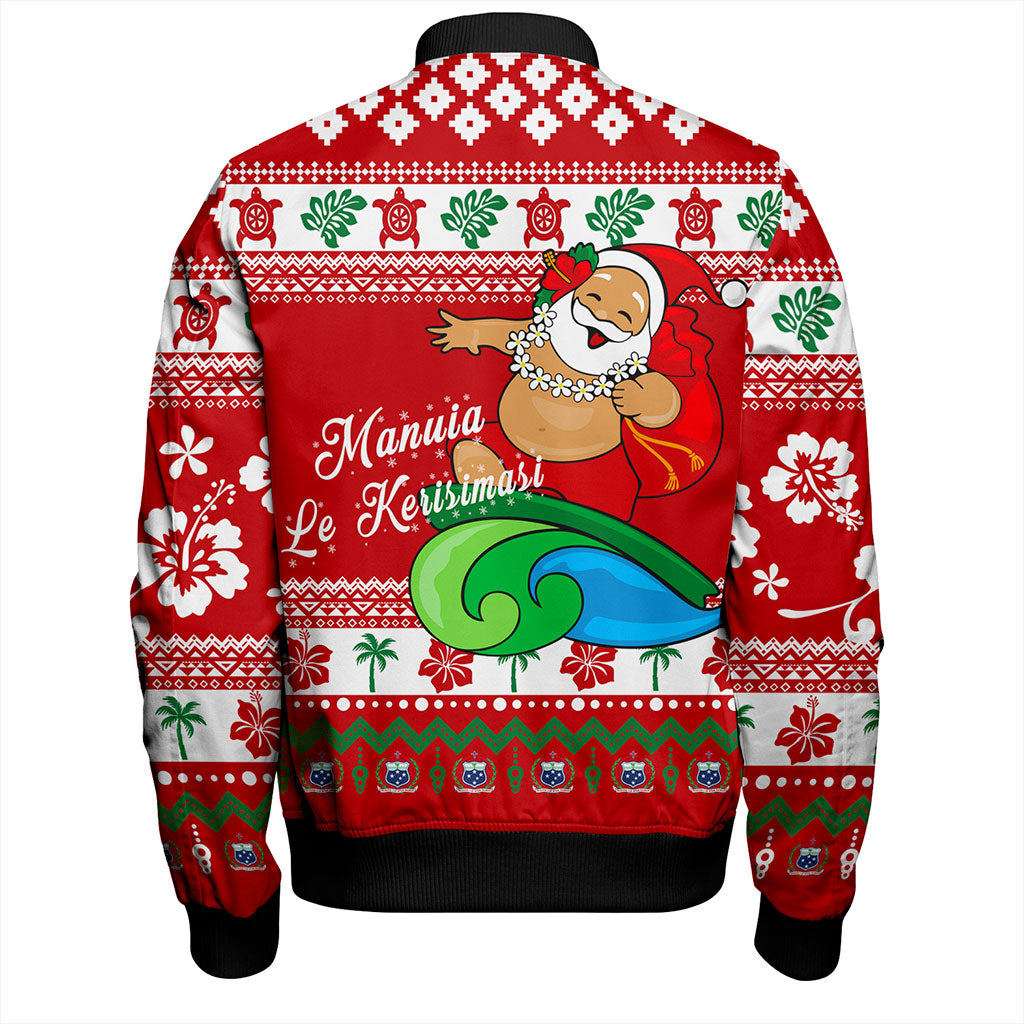 Samoa Bomber Jacket Santa Claus Ho Ho Ho Christmas