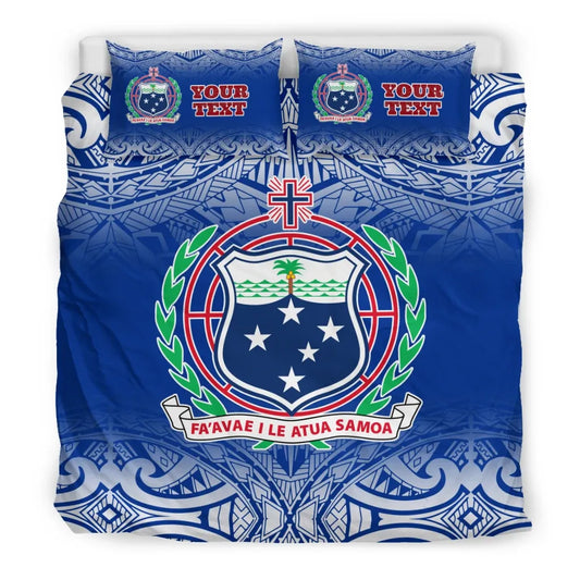 Samoa Custom Personalised Duvet Cover Set - Polynesian Fog Blue