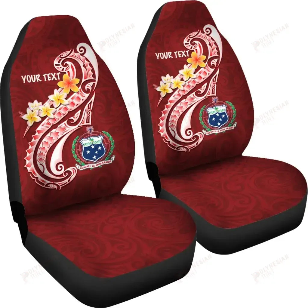 Samoa Custom Personalised Car Seat Covers - Samoa Seal  Polynesian Patterns Plumeria
