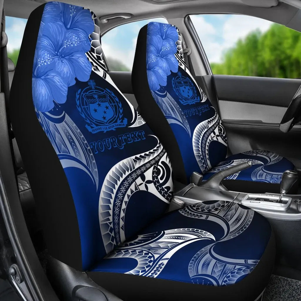 Samoa Custom Personalised Car Seat Covers - Samoa Seal Wave Style (Blue)