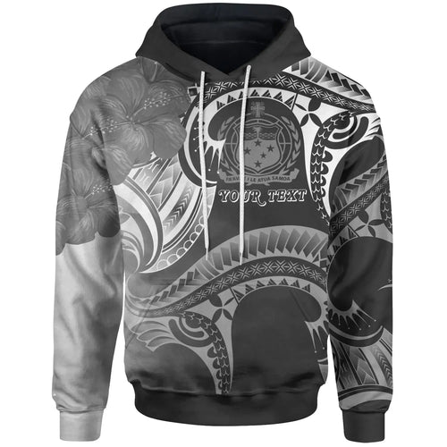 Samoa Custom Personalised Hoodie - Samoa Seal Wave Style (Black)
